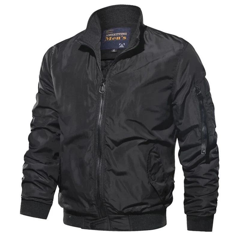 Men’s military bomber jacket, windproof autumn winter casual outdoor coat, plus size M–5XL