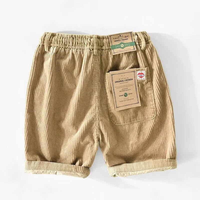 2026 Summer Casual Corduroy Y2K Shorts For Men American Retro Loose Straight Short Pants High Street Fashion Gym Bermudas