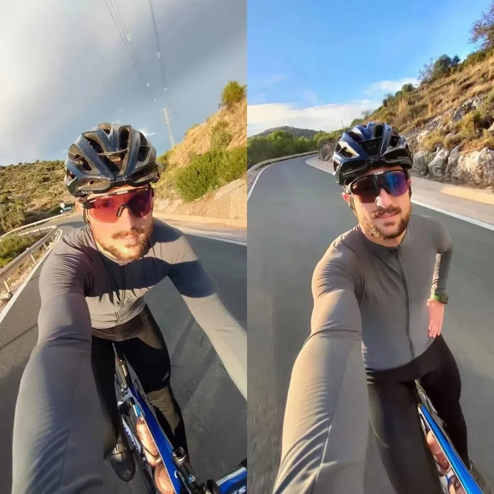 Cycling Jersey 10-20°C Autumn Long Sleeve Road Bike Clothes Thermal Fleece Warmth  MTB Bicycle Jersey