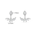 Marquise/Pear Cur Full Moissanite Stud Earrings with Certificate S925 Silver Detachable Jackets Earcuff Drop Earring for Women