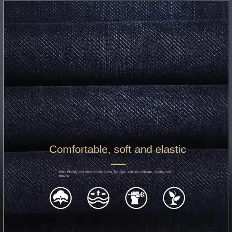 Brand Men's Straight-leg Jeans High-quality Light Luxury Embroidered Casual Versatile Fashion Slimming Smooth Silhouette Style