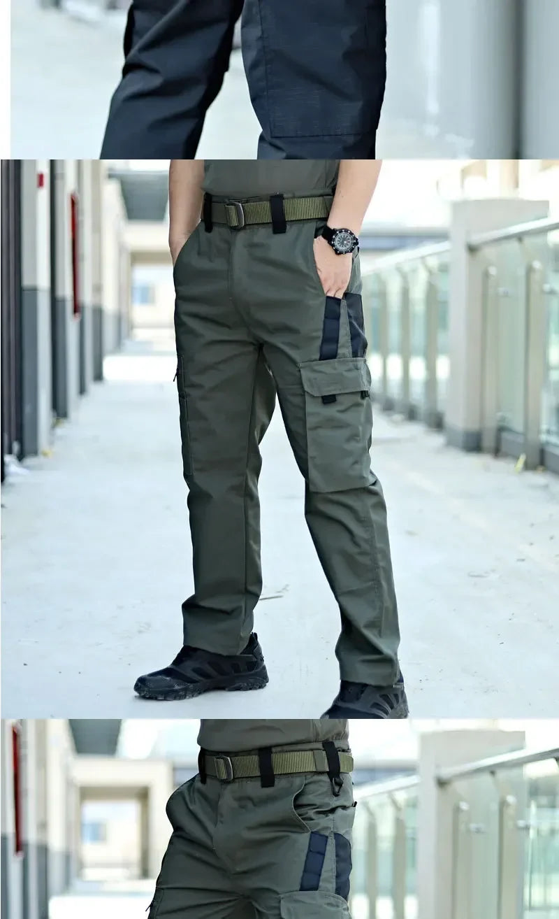 Tactical Work Pants Men Outdoor Cargo Trousers Multi-pocket Waterproof Field Combat Pant Autumn Spring Workwear Hiking Trousers