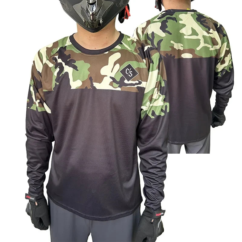 loose riders jersey men's summer mountain bike shirt BMX endurance mountain bike sweatshirt Breathable quick-drying T-shirt