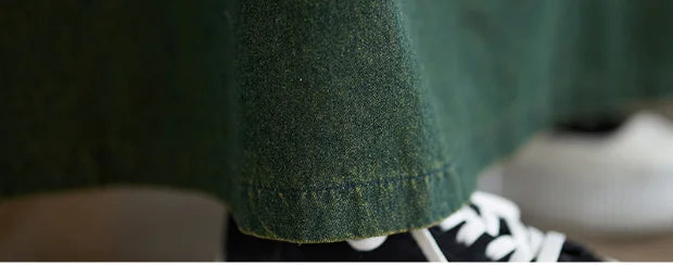 Retro Crtsmanip Loose Fit Slimming Denim Overalls Long Skirt Dr Spring Summer Autumn Winter A-Line Straight Cut Gown