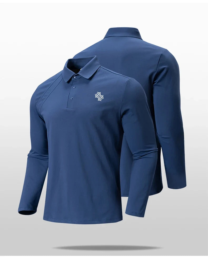 Autumn and Winter Fashion Golf Outdoor Sports Long Sleeve Stand Collar T-Shirt Running Fitness Breathable Base Shirt Tops