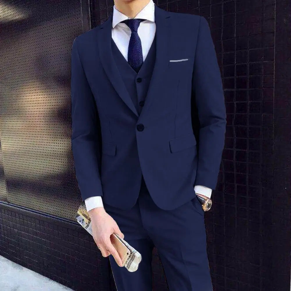 Men Three-piece Suit Elegant Formal Suit