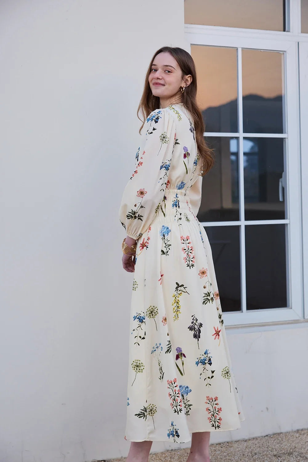 SS26 Women Smock Floral Dress Sweet Style