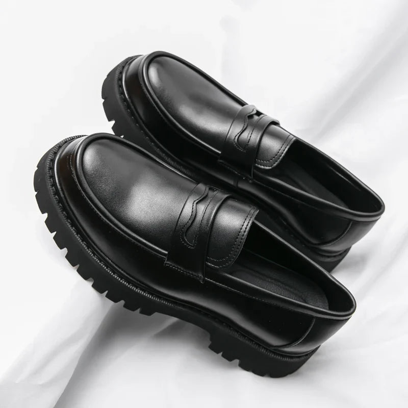 New Men's Luxury Leather Shoes Genuine Leather Dress Shoes Fashion Loafers Slip-on Comfy Casual Business Shoes Fomal Mocassins