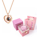 100 Languages I Love You Projection Necklace With Rotating Rose Gift Box 2023 New Creativity Design Romantic Luxury Jewelry Set