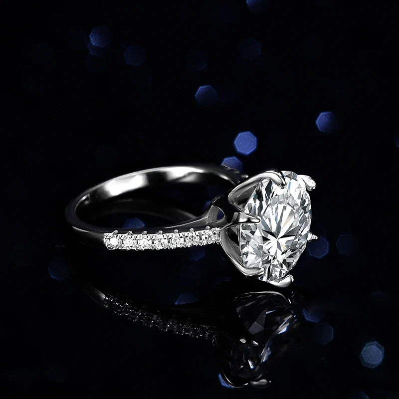5CT Sparkling D Color Moissanite Lab Diamond Wedding Rings For Women S925 Sterling Silver Luxury Jewelry Engagement Ring