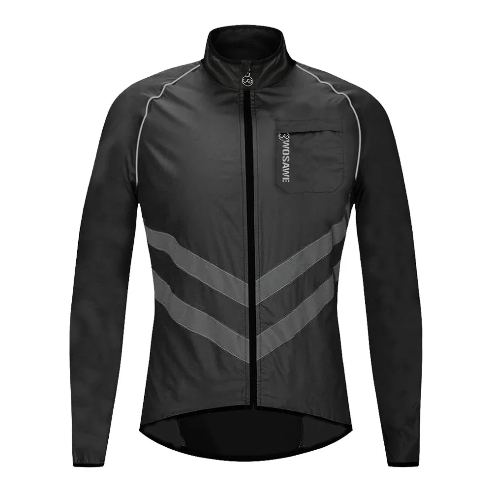 Windproof Cycling Jacket MTB Bike Jersey Outdoor Sport Cycling Windbreaker Rainproof Reflective Bike Clothing Navy Blue