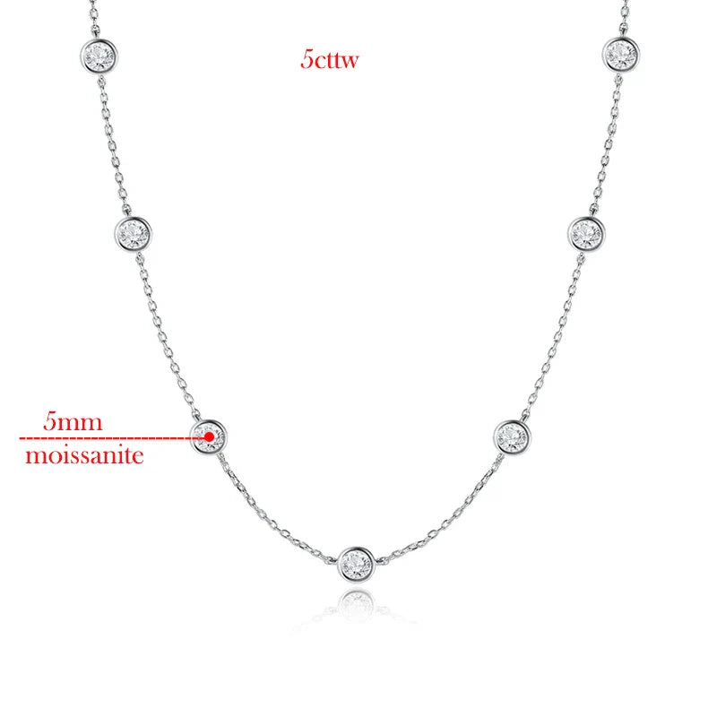 3-5mm Bubbles All Moissanite Diamond Necklace for Women D Color Female Party Pendant 100% 925 Sterling Silver Wholesale