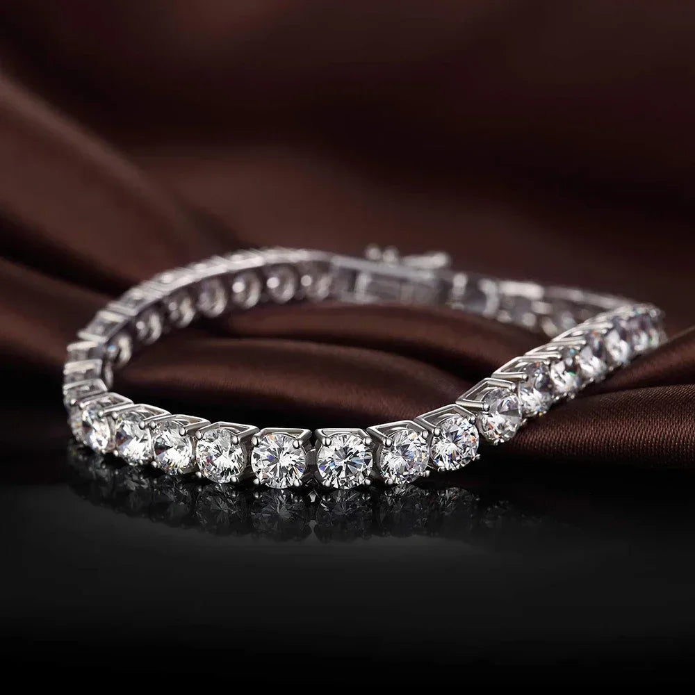 Real Moissanite Tennis Bracelet for Women Men 2.5-6.5mm Lab Diamond Bangle with Certificates 925 Sterling Silver Fine Jewelry