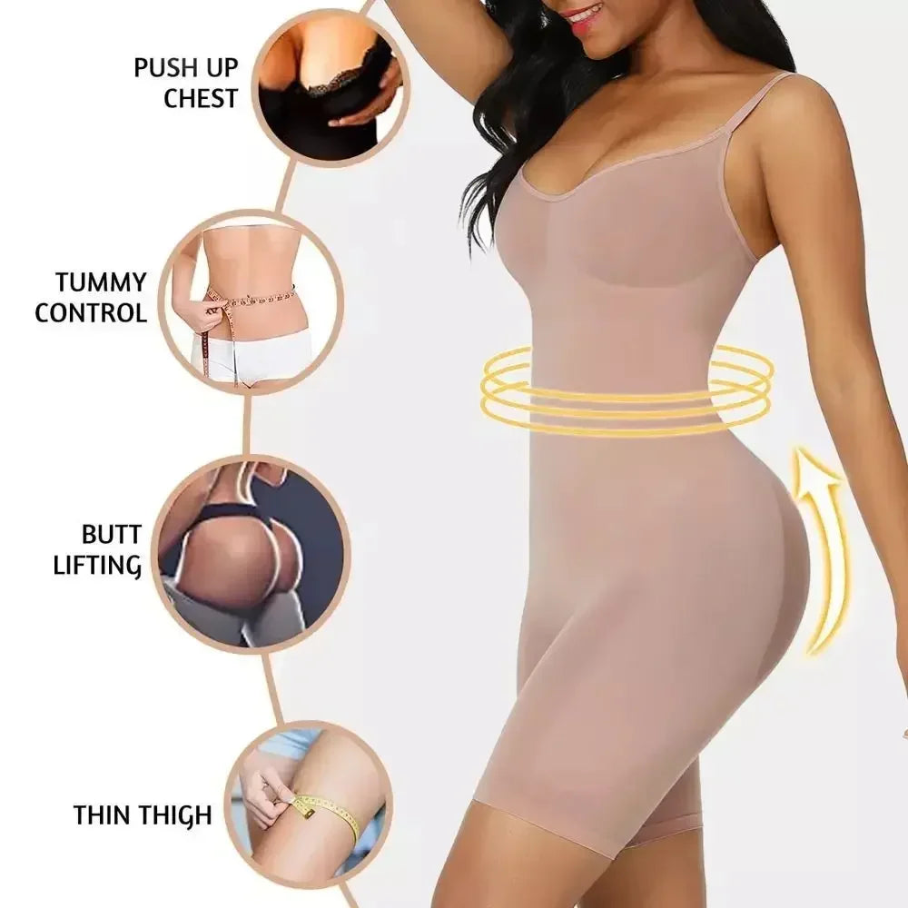 One Piece Shapewear Bodysuit Tummy Control Waist Cincher Slimming Seamless Lifting Underwear for Women