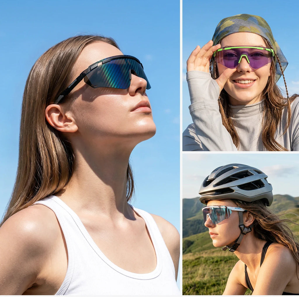 Cycling Glasses Photochromic UV400 Protection Sports Sunglasses Windproof Lightweight Carbon Fiber Outdoor Bike Glasses