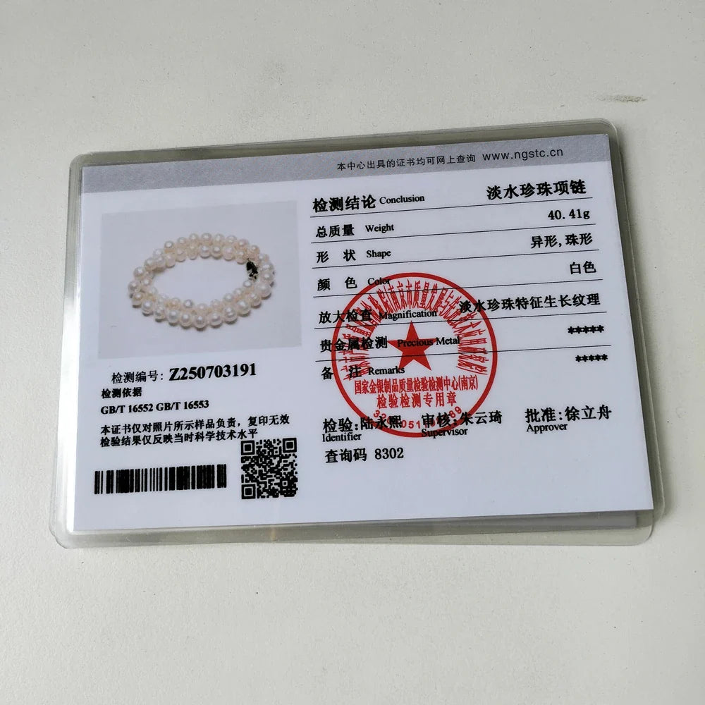 8-10MM Baroque Natural Freshwater Pearl Necklaces for Women 925 Sterling Silver Necklaces Jewelry 40-50cm Length