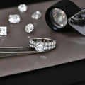 Full Sparkling D VVS1 Moissanite Rings for Women Round Cut 3.0CT Diamond S925 Silver 18K White Gold Plated Fine Jewelry