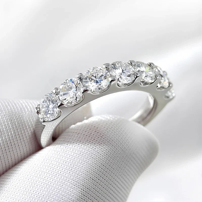 3/4mm Sparkling Moissanite Stackable Ring Certified Wedding Band for Women 100% Real Pure 925 Silver Rings Jewelry