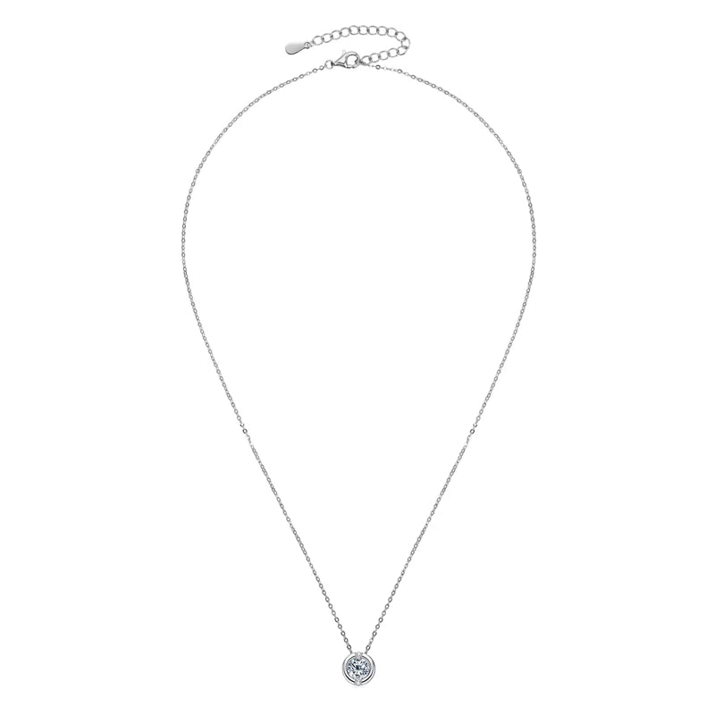 GRA Certified 6.5mm Sparkling Moissanite Round Pendant Necklace for Women 925 Sterling Silver Wedding Fine Jewelry Gift