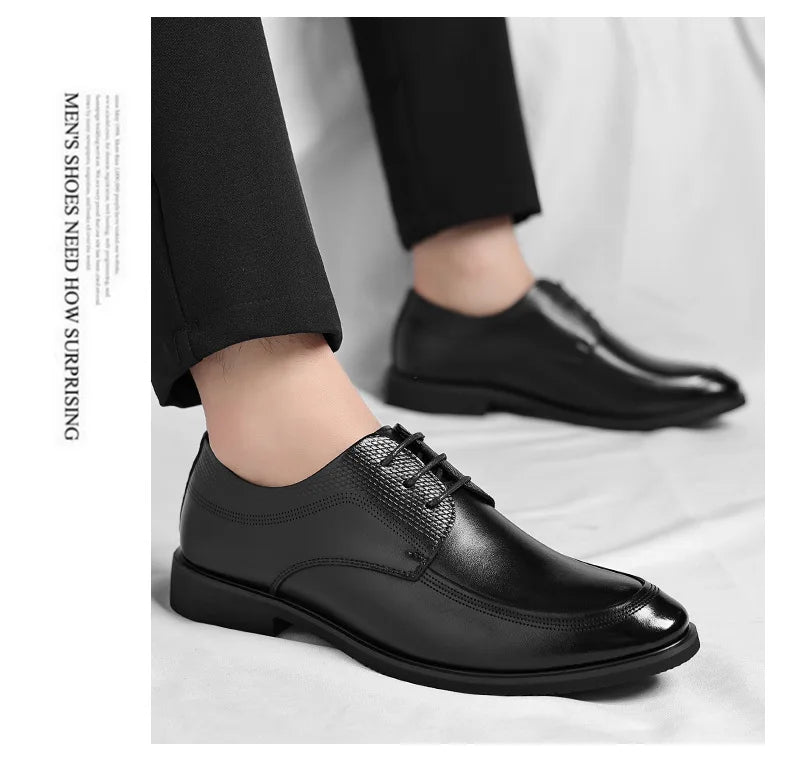 Spring Summer Hallow Dress Shoes for Men Solid Color Fashion Business Casual Shoes Male British Lace Designer Leather Shoe Man