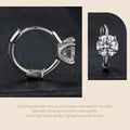 White Gold Plated Moissanite Hoop Earrings for Women, D Color Round Cut Lab Diamond 925 Silver Hypoallergenic Earrings