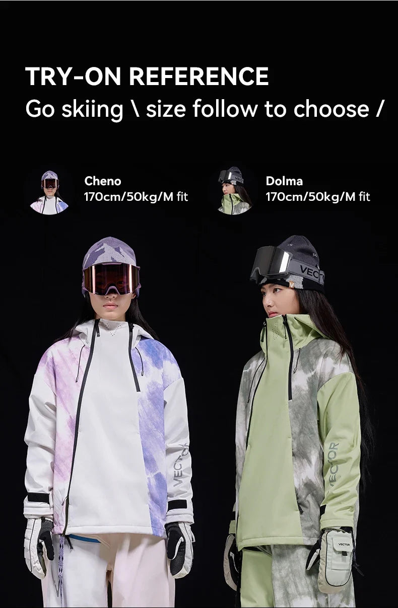 Men and Women Splicing Skiing Skiing Top Waterproof Windproof Warm Durable Indoor and Outdoor Skiing Snowboard Jacket