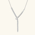 Full Round Moissanite Y-shaped Pendant Necklace for Women S925 Sterling Silver Chain Fine Jewelry Gift with Certificate