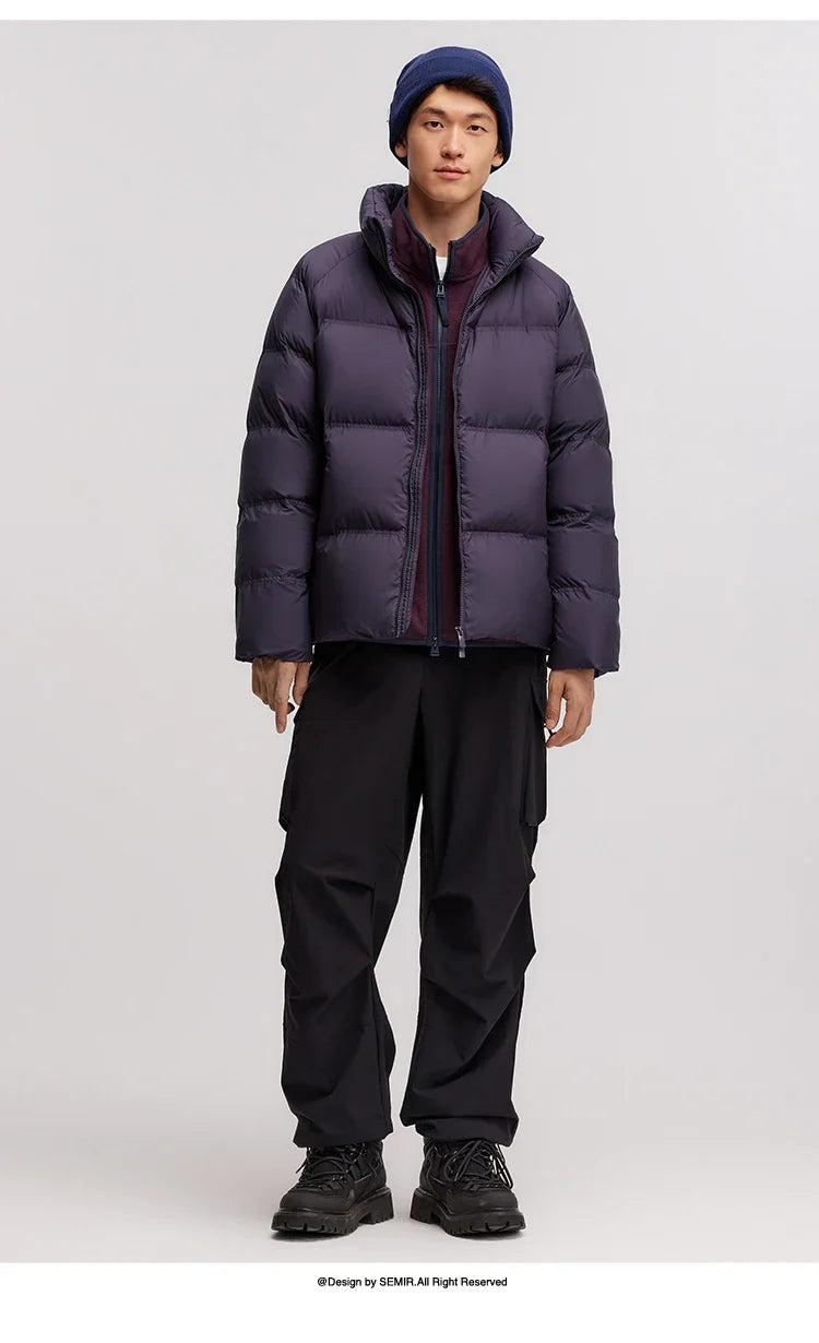 Down Jacket Men 2026 Winter New Thickened Short Coat Three-Proof Thermal Puffer Coat Couple Top Trendy Down Jacket