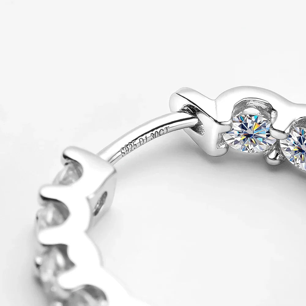 Luxury Moissanite Hoop Earrings 2.6 Carat D Color S925 Sterling Silver Earring For Women Party Fine Jewelry Christmas Gift