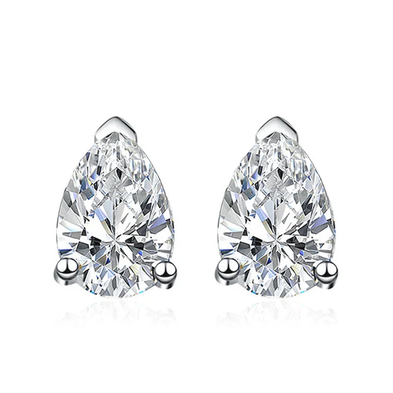 1ct D Color Pear Cut Moissanite Stud Earrings Water Drop Lab Diamond 925 Sterling Silver Gold Plated Wedding Jewelry Gift