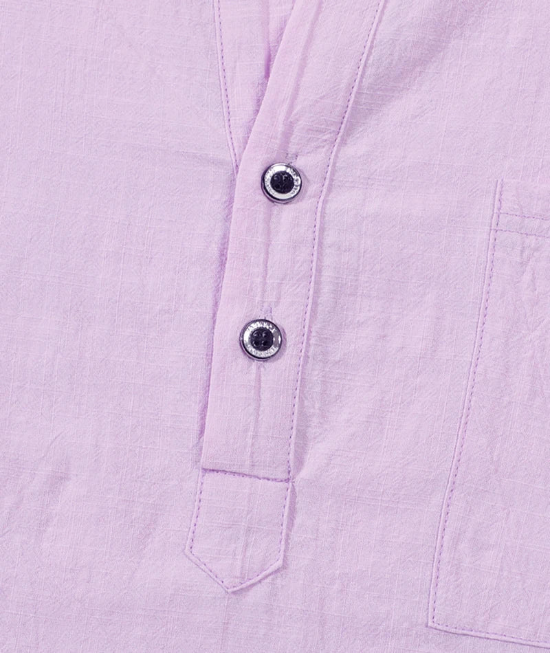 Men Mandarin Collar Long Sleeve Henley Cotton Linen Shirt With Chest Pocket Breathable Lightweight Beach Travel Daily Casual Top