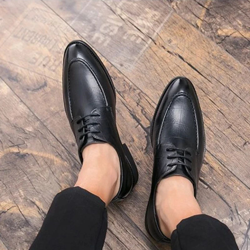 Men's British Style Leather Shoes Korean Version Pointed Toe Business Formal Trendy Versatile
