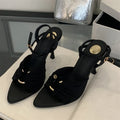 Sexy Pleated Hollow Out Buckle Strap Women Sandals Summer Pointed Toe Thin High Heels Banquet Party Female Shoes