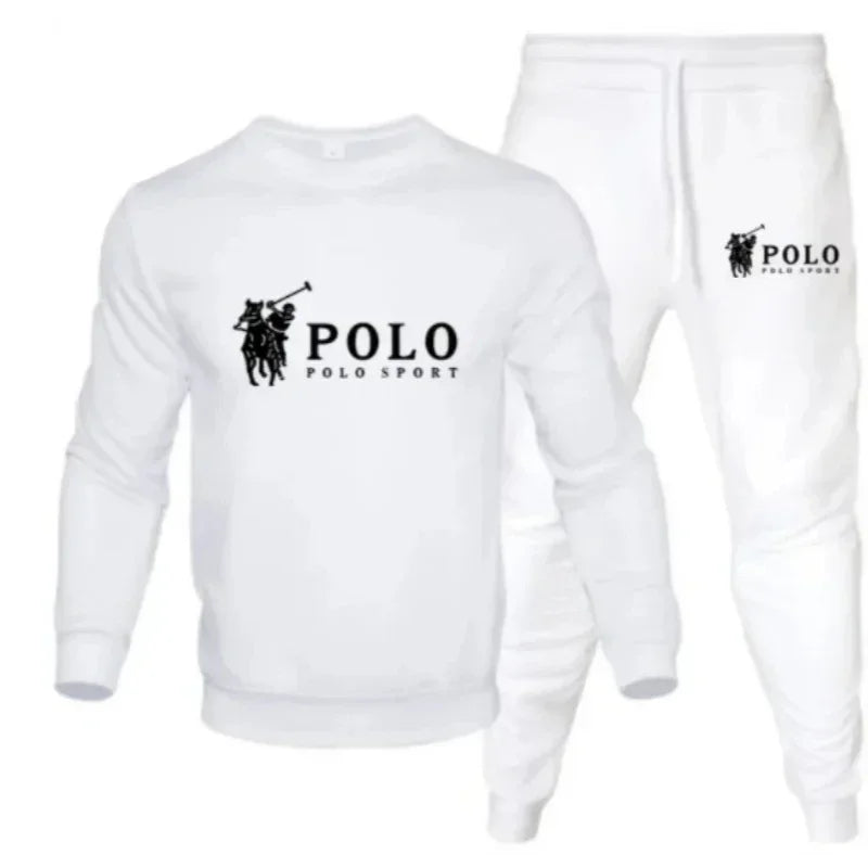 Men's autumn and winter set of round-neck sweatshirts and jogging pants, fashionable for autumn and winter, fitness and casual