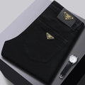 PL Pure Black High-Quality European Style Men's Jeans Slim Fit Smooths Your Silhouette Straight Leg Casual Trousers For Autumn/W