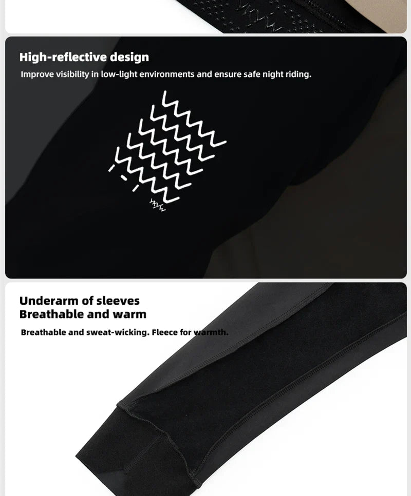 Men's Windproof Waterproof Long Sleeve Cycling Jacket MTB Bike Coat Bicycle Sports Windbreaker Double Zipper Cycling Jersey