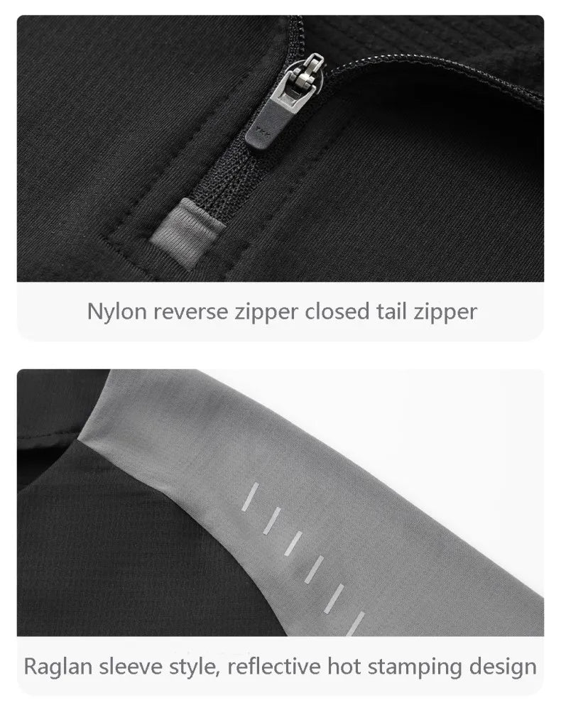 Outdoor Sports Stand-up Collar Long-sleeved Quick-drying Clothes Autumn Half-zipper Top Cycling Running Yoga Gym Fitness T-shirt