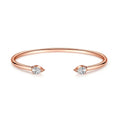 2-Stone Waterdrop Shape Moissanite Bangles For Women 100% S925 Silver 2cttw Pear Cut Diamond Open Cuff Bracelet With Certificate