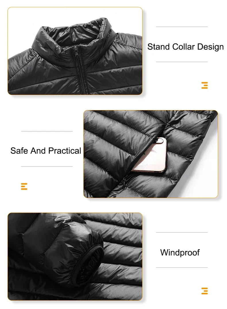 50% Down Jackets Men's Ultralight Hiking Camping Trekking Winter Coat Outdoor Windproof Warm Puffer Jacket Packable
