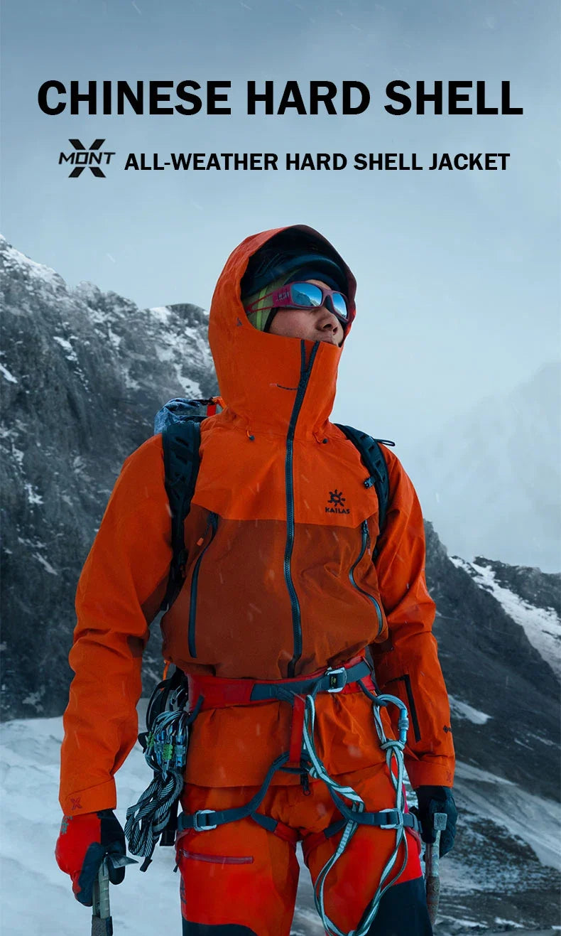 Mont-X Hard Shell Jacket GTX Rainstorm Waterproof Hooded Coats Outdoor Professional Mountaineering Jackets KG2441135