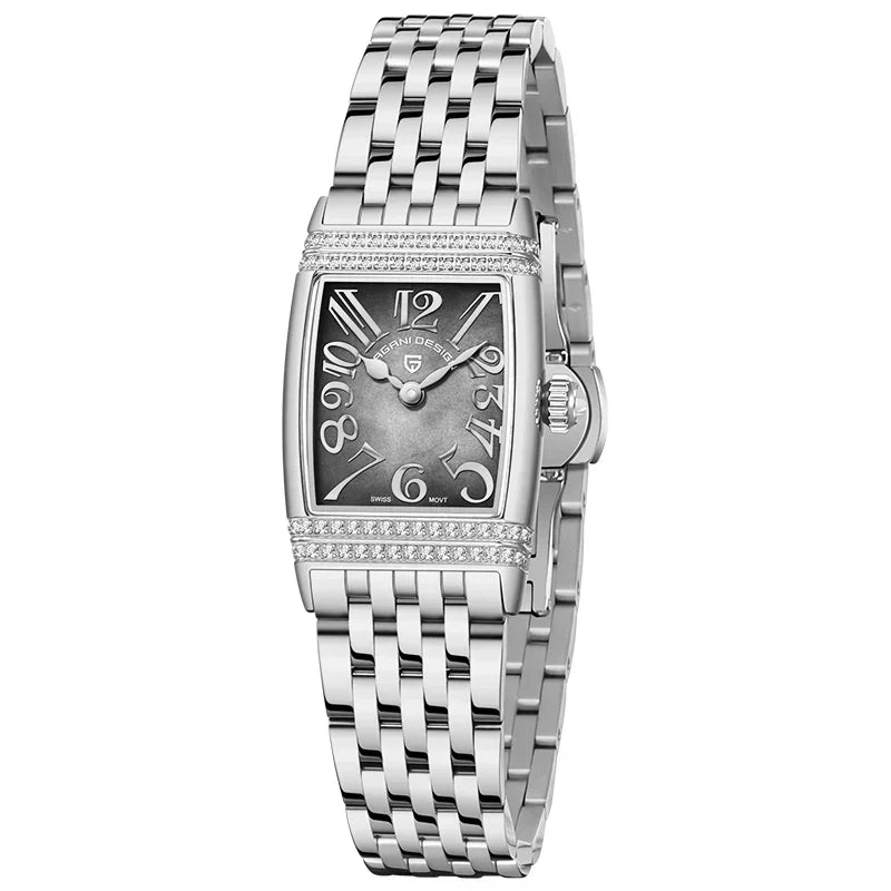 New 22mm Square Women's Quartz Watch Stainless Steel Sapphire Glass 50m Waterproof Women's Quartz Watch