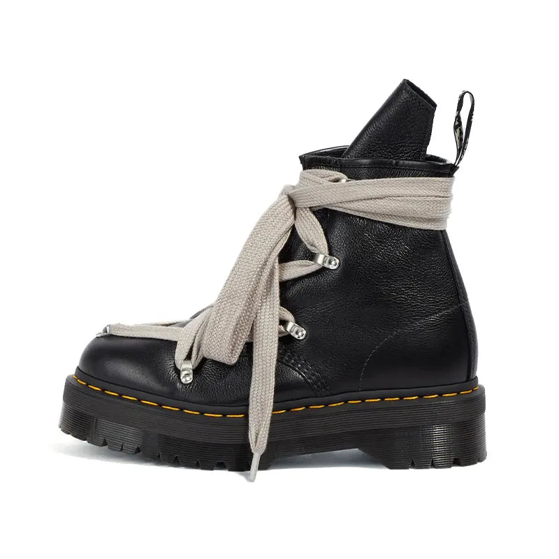 Dark punk thick soled genuine leather  boots