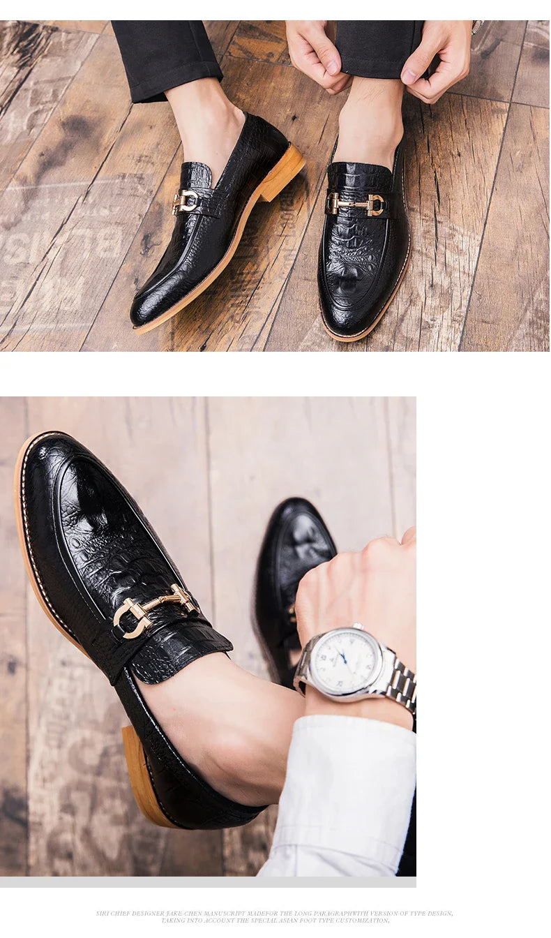 Trend Social Leather Shoes Men Wedding Party Office Leather Men's Dress Shoes  Classic Casual Business Shoes For Men Loafers