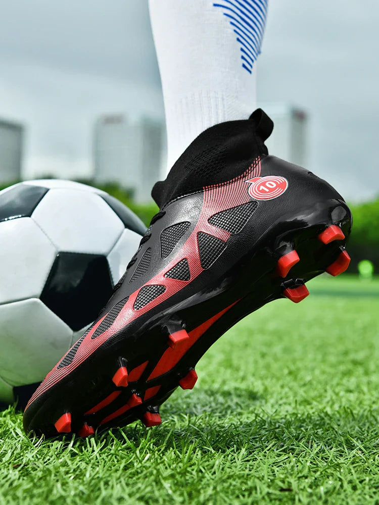Professional Soccer Shoes Men Outdoor High-Top Sports Football Boots Boots Ag/Fg Long Spikes Artificial Grass Training Match Spi