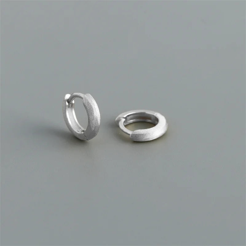 Real 925 Sterling Silver Minimalist Bohemian Round Ear Buckle for Women Punk Unisex Rock Hoop Earring Jewelry Accessories