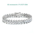 0.5CT Marquise Cut Certified Moissanite Tennis Bracelets for Women Sterling Silver S925 Plated 18k Gold Wholesale Jewelry