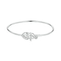 Dainty 925 Sterling Silver Lock Bar Bracelet for Women Delicate Thin Cuff Bangle Bracelet White Gold Plated Jewelry