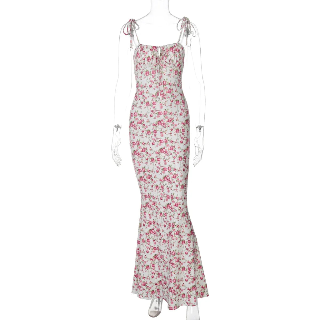 Women Elegant Floral Beach Vacation Bodycon Streetwear Long Dress 2026 Summer Clothes Wholesale Items For Business