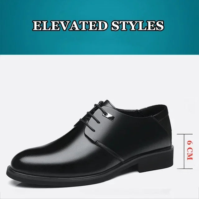 Height Increasing Shoes Man Hollow Breathable Taller Elevator Shoes 6CM Invisible Insole for Daily Men Heighten Wedding Shoes