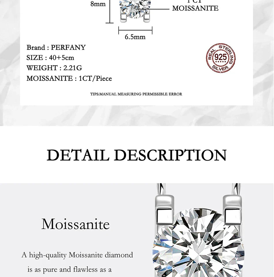 0.5-2CT Moissanite Necklace for Women S925 Pure Silver Classic Bull Head Laboratory Diamond Pendant Luxury Jewelry